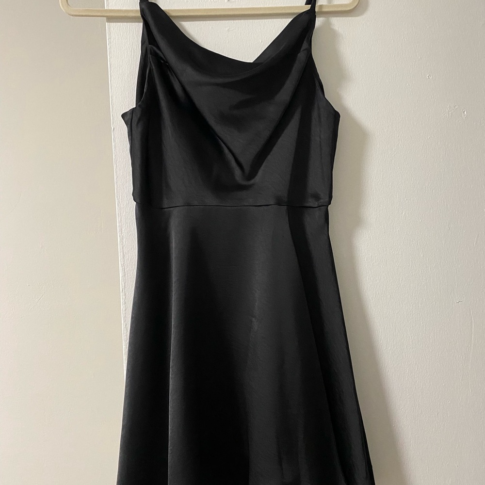 Women’s Black Satin Mini Dress